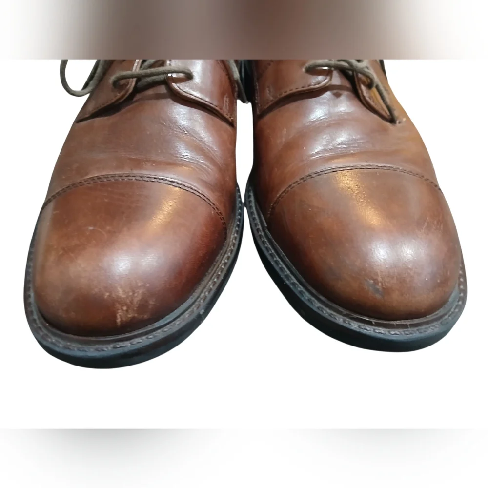 Johnston & Murphy Men’s Cap-Toe Oxford Dress Shoes Size 8.5 M Cognac Brown